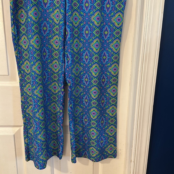 NWT Women’s Southwind Apparel Blue Multi Color Nylon & Spandex Wide Leg Pants - Picture 3 of 10